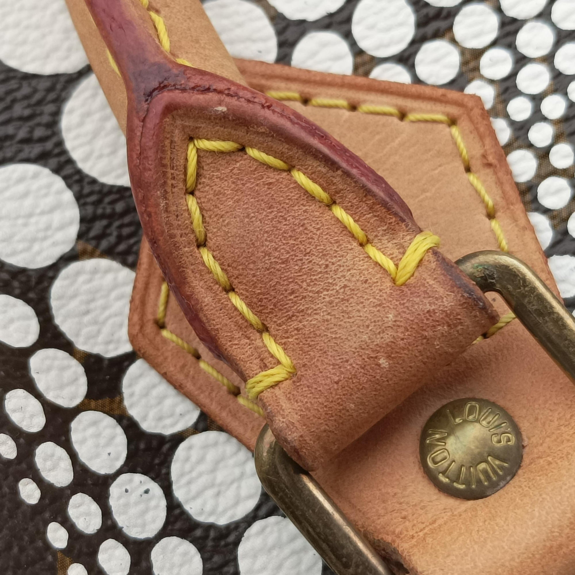 Pre-owned Louis Vuitton Monogram Town Speedy 30 Brown x White Monogram canvas    　 M40690 handbag | stylenewstar