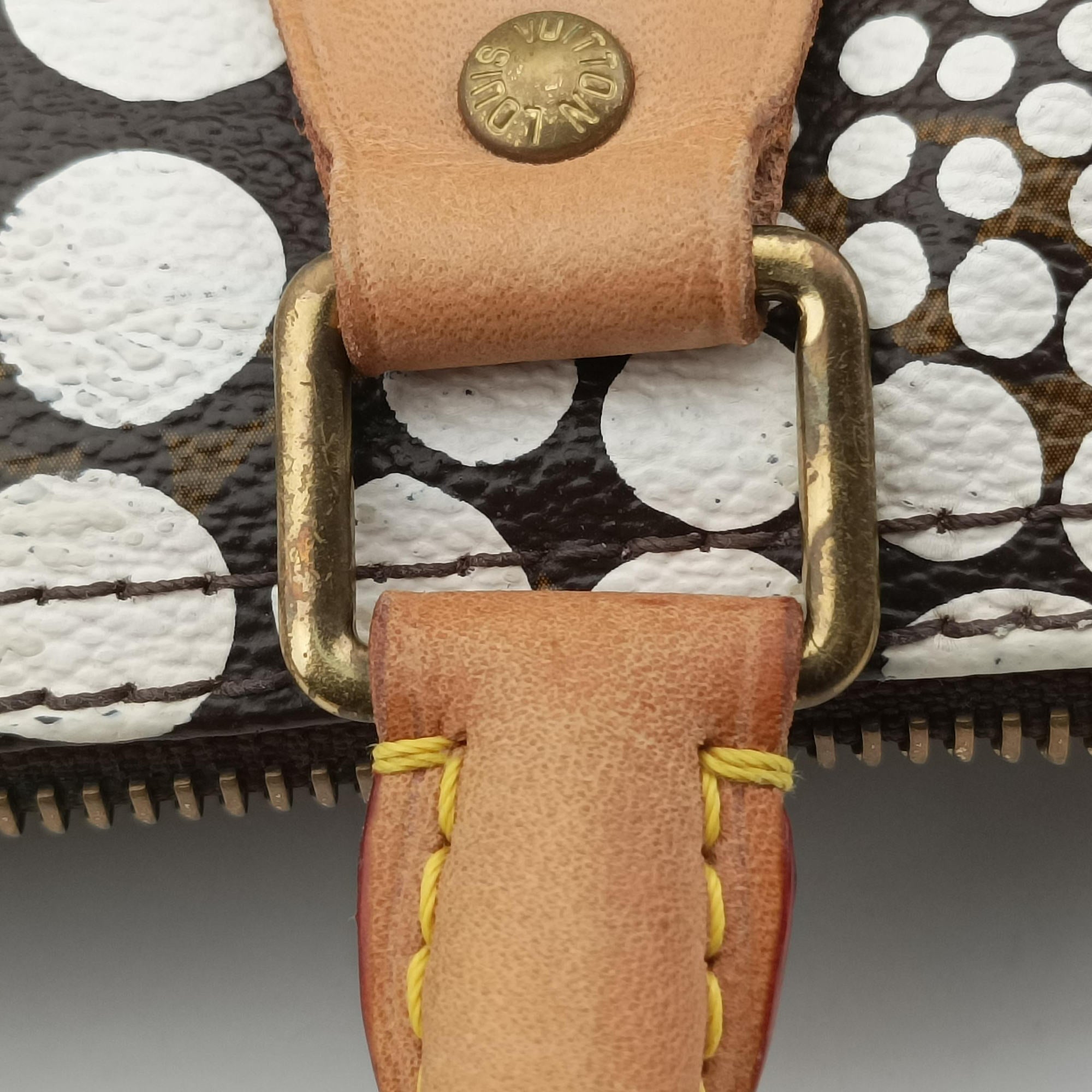 Pre-owned Louis Vuitton Monogram Town Speedy 30 Brown x White Monogram canvas    　 M40690 handbag | stylenewstar