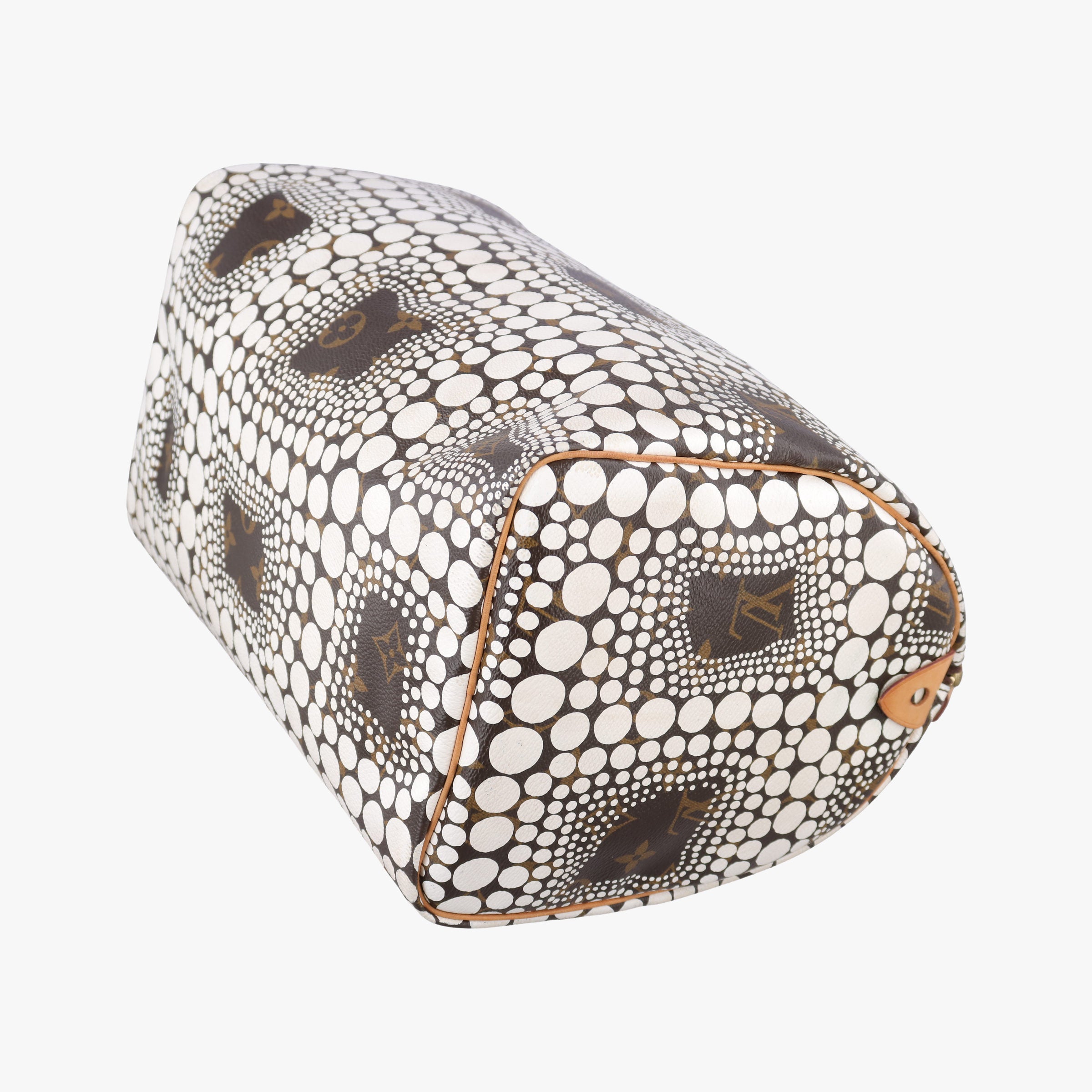 Pre-owned Louis Vuitton Monogram Town Speedy 30 Brown x White Monogram canvas    　 M40690 handbag | stylenewstar