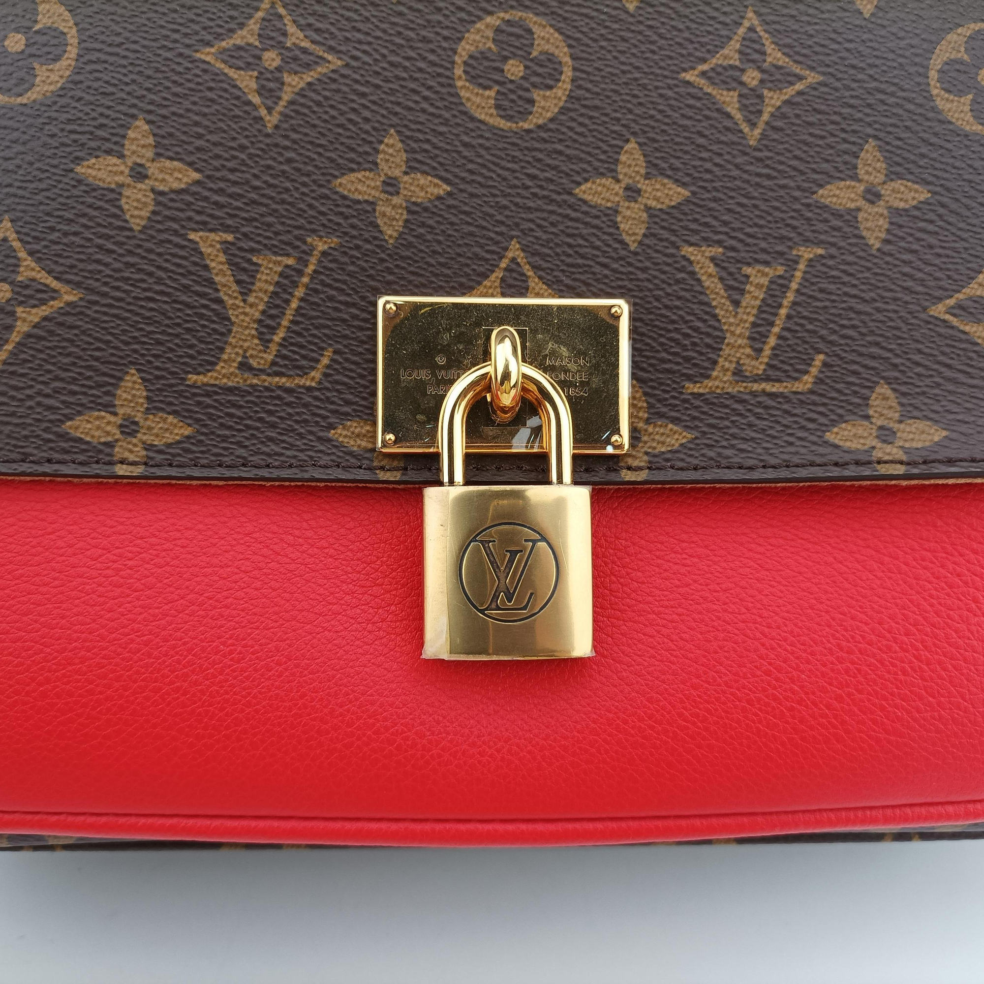 Secondhand Louis Vuitton MARIGNAN Brown×COQUELICOT Monogram Canvas×calf leather M44286 shoulderbag | stylenewstar