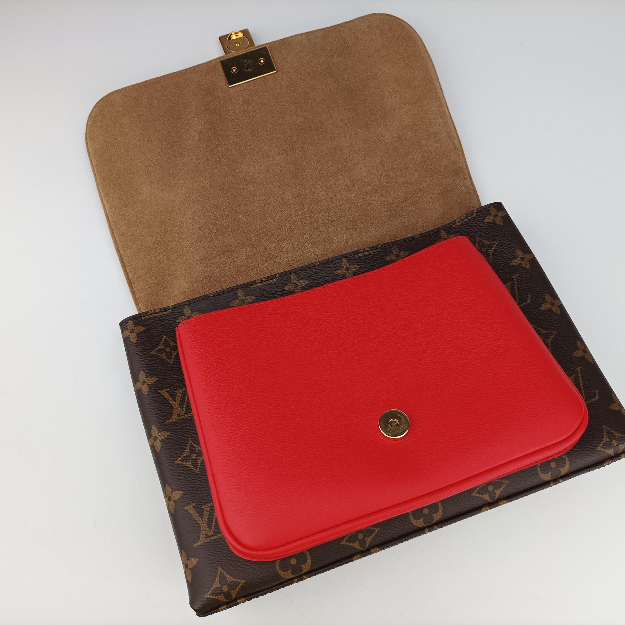 Secondhand Louis Vuitton MARIGNAN Brown×COQUELICOT Monogram Canvas×calf leather M44286 shoulderbag | stylenewstar