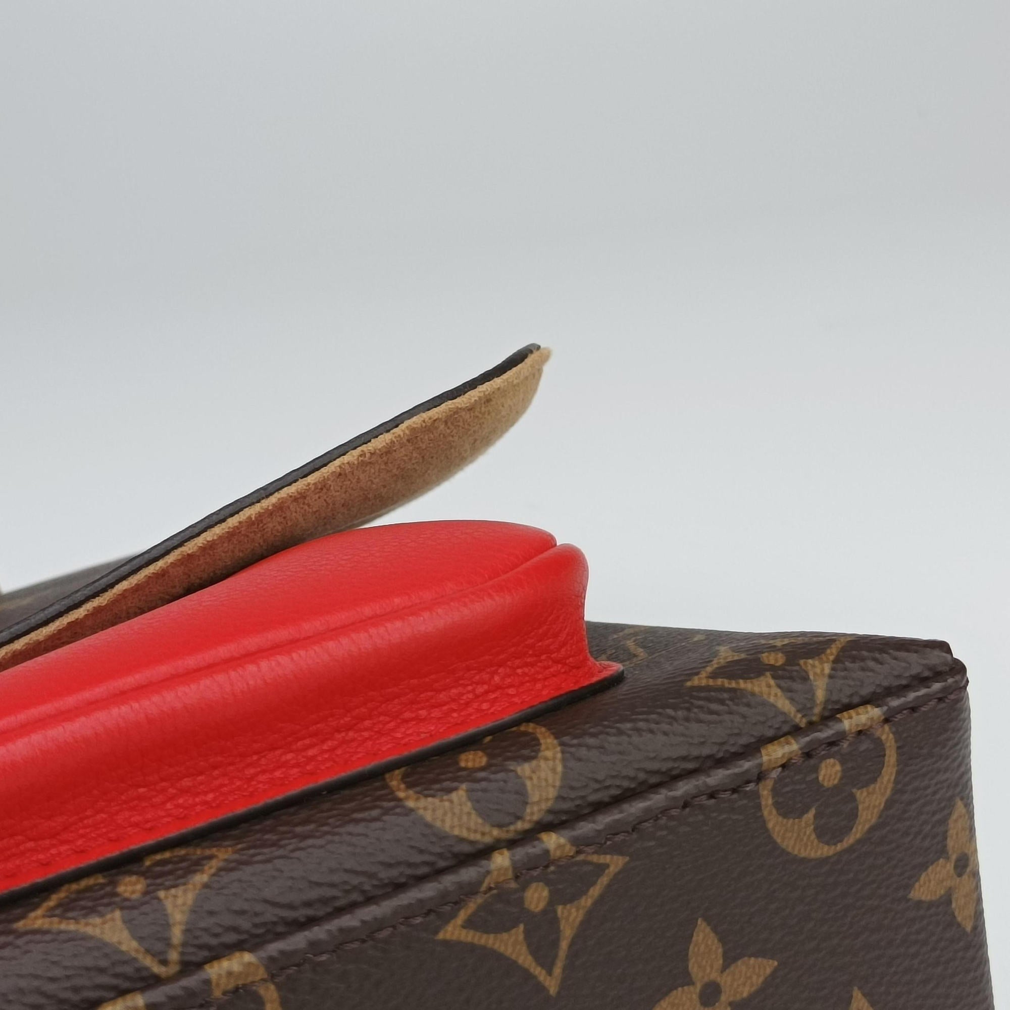 Secondhand Louis Vuitton MARIGNAN Brown×COQUELICOT Monogram Canvas×calf leather M44286 shoulderbag | stylenewstar