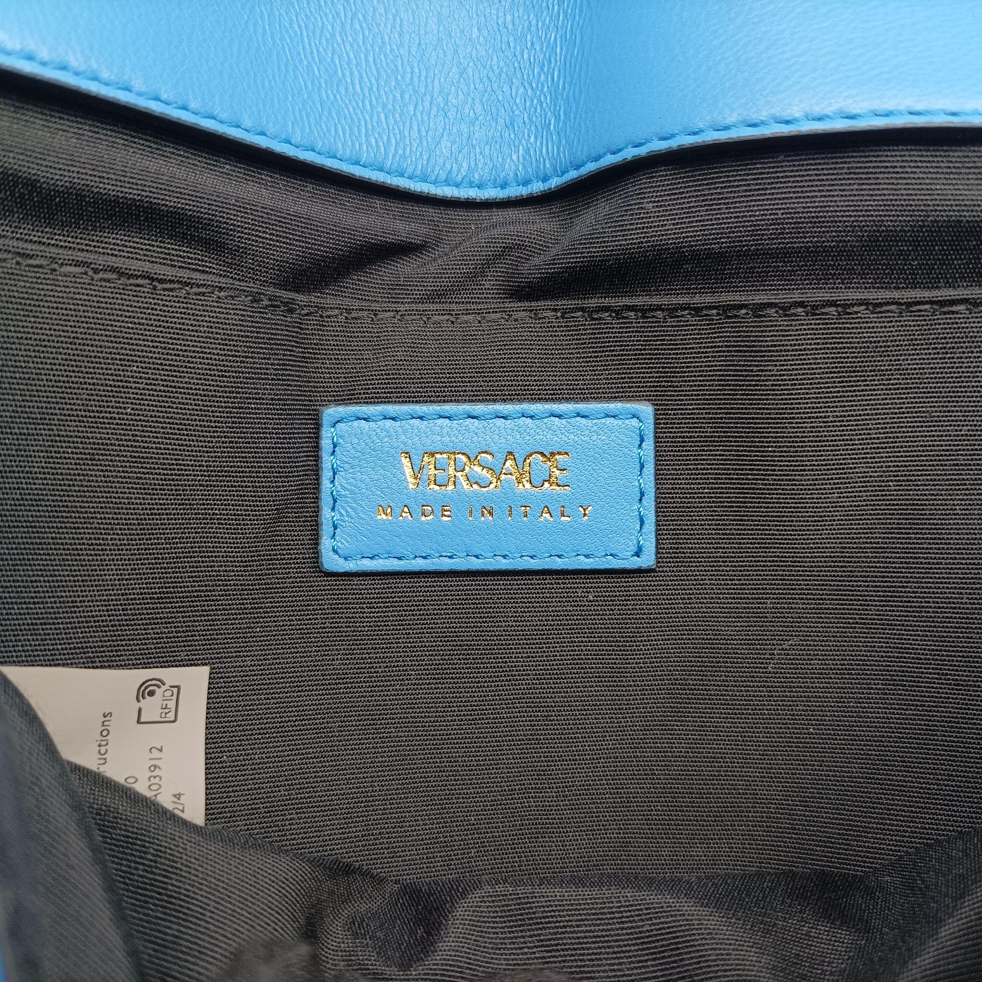 Vintage VERSACE Medusa Blue Leather  shoulderbag | stylenewstar