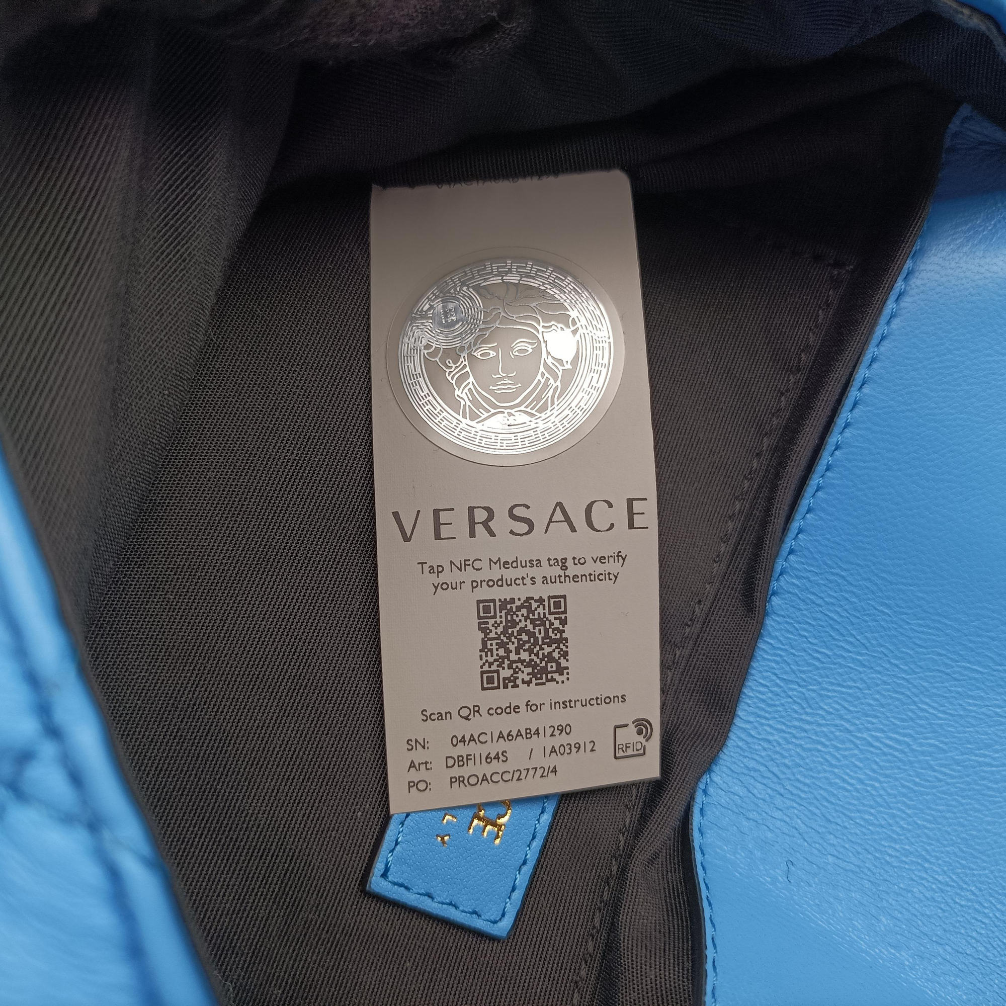 Vintage VERSACE Medusa Blue Leather  shoulderbag | stylenewstar