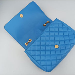 Vintage VERSACE Medusa Blue Leather  shoulderbag | stylenewstar