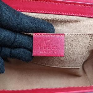 Pre-owned Gucci Padlock beige×red×pink PVC coated canvas×Leather 409487 shoulderbag | stylenewstar