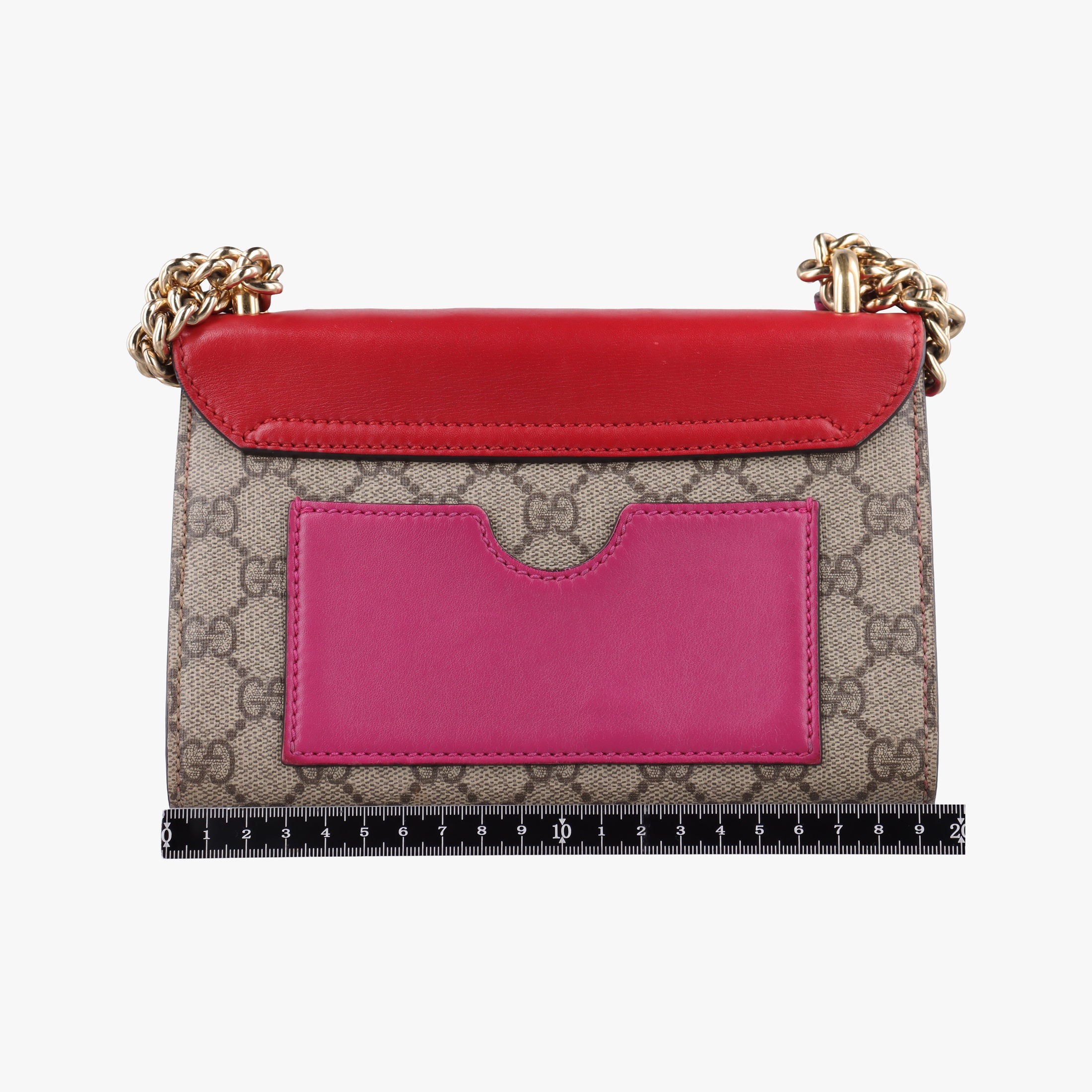 Pre-owned Gucci Padlock beige×red×pink PVC coated canvas×Leather 409487 shoulderbag | stylenewstar