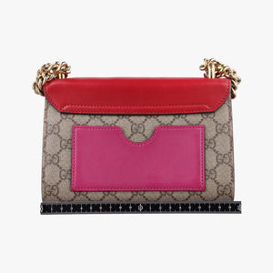 Pre-owned Gucci Padlock beige×red×pink PVC coated canvas×Leather 409487 shoulderbag | stylenewstar
