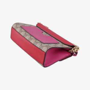 Pre-owned Gucci Padlock beige×red×pink PVC coated canvas×Leather 409487 shoulderbag | stylenewstar
