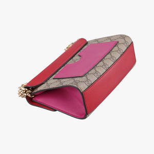 Pre-owned Gucci Padlock beige×red×pink PVC coated canvas×Leather 409487 shoulderbag | stylenewstar
