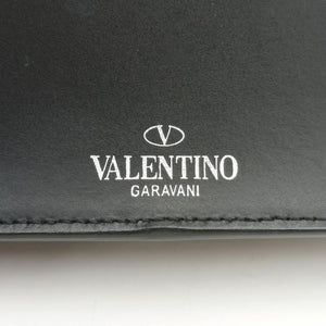 Pre-owned Valentino VLTN Print Black Leather  bum bag/waist bag | stylenewstar