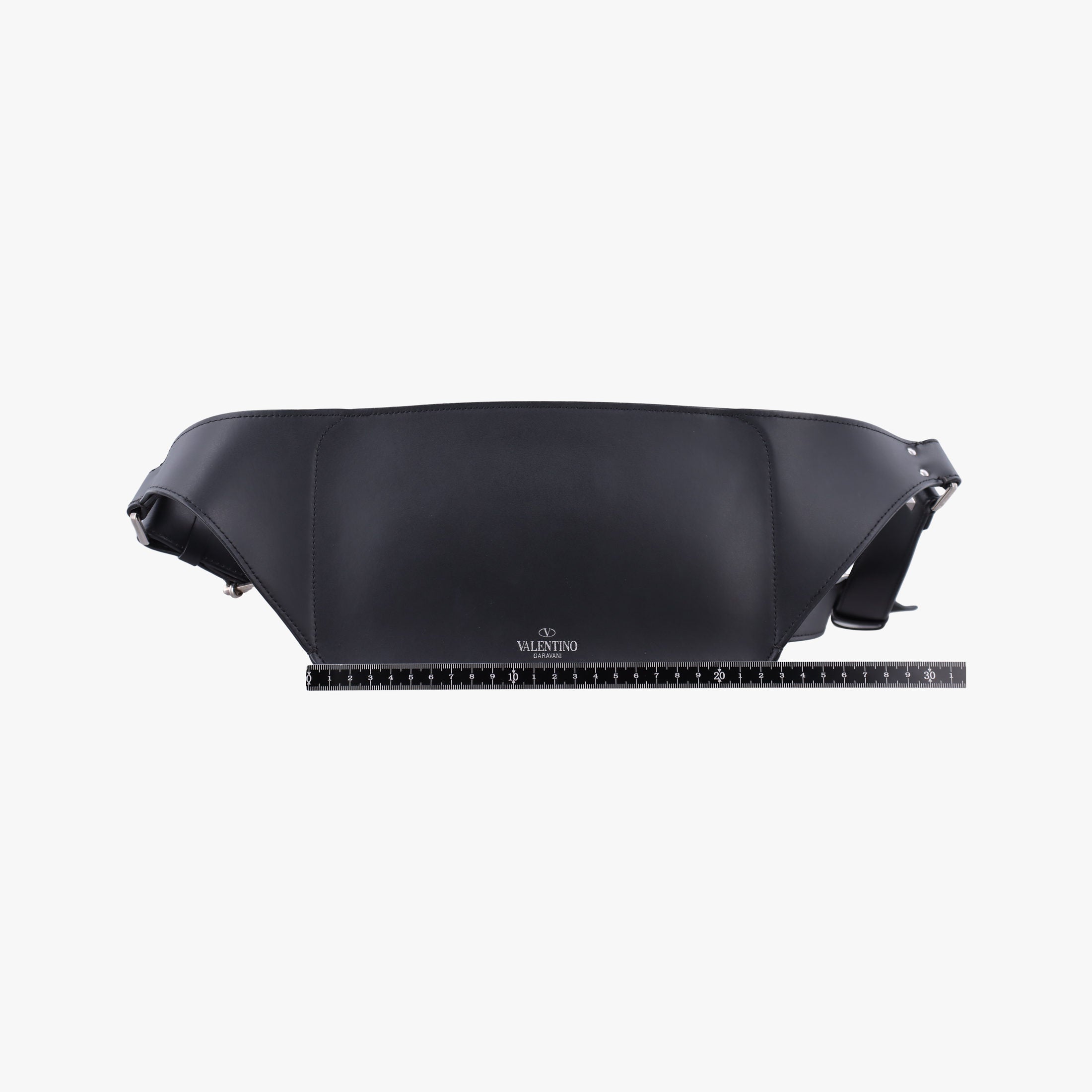 Pre-owned Valentino VLTN Print Black Leather  bum bag/waist bag | stylenewstar