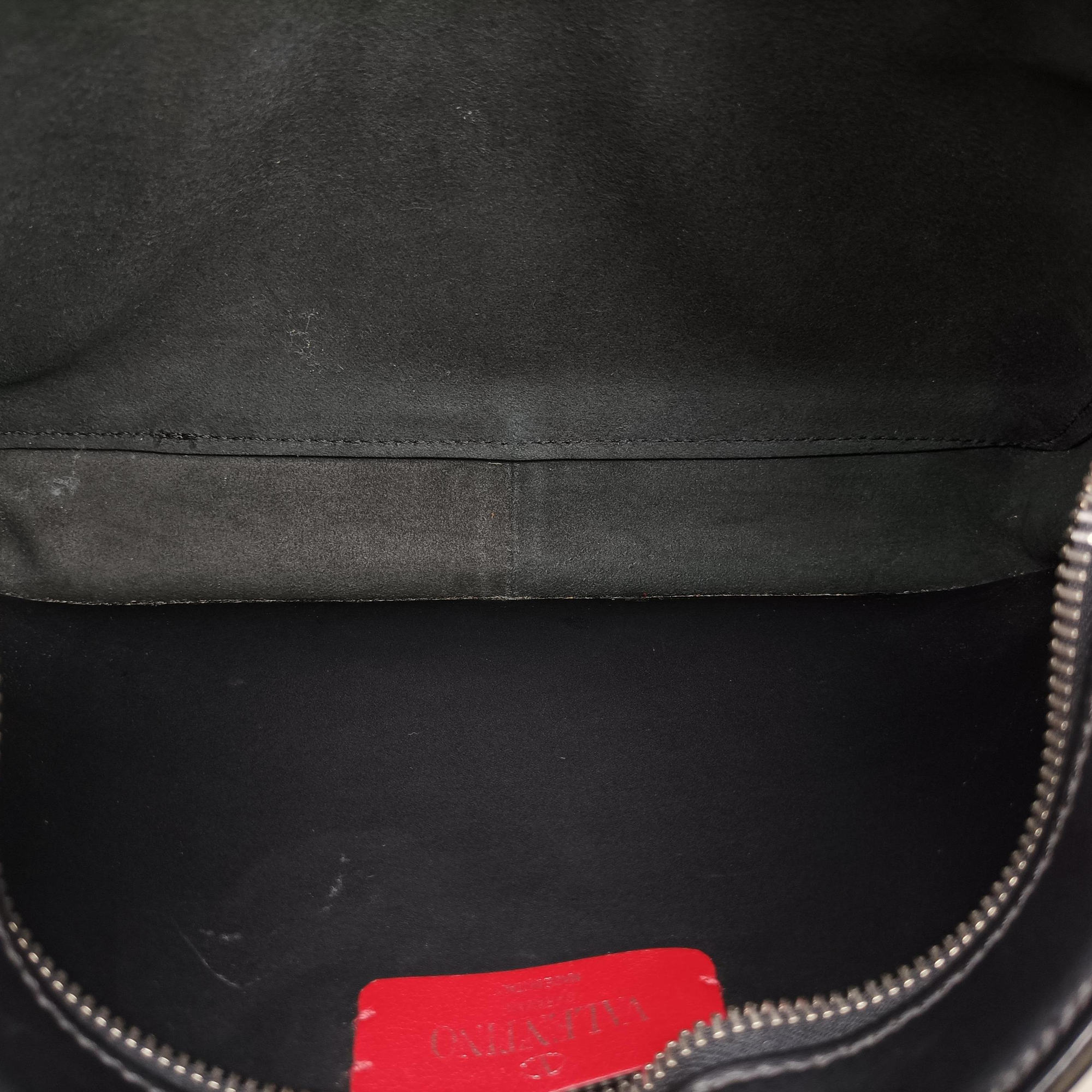 Pre-owned Valentino VLTN Print Black Leather  bum bag/waist bag | stylenewstar