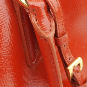 Pre-owned Prada Galleria Orange SAFFIANO Leather BN2316 shoulderbag | stylenewstar