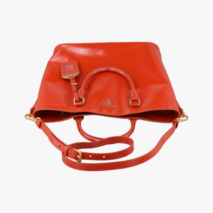 Pre-owned Prada Galleria Orange SAFFIANO Leather BN2316 shoulderbag | stylenewstar