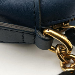 Pre-owned Gucci GG Marmont navy×Multicolour Leather 447632 shoulderbag | stylenewstar