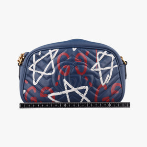 Pre-owned Gucci GG Marmont navy×Multicolour Leather 447632 shoulderbag | stylenewstar