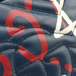 Pre-owned Gucci GG Marmont navy×Multicolour Leather 447632 shoulderbag | stylenewstar