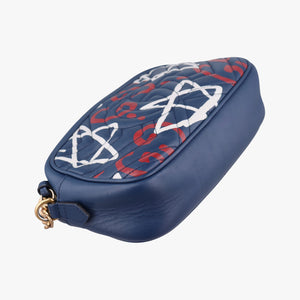 Pre-owned Gucci GG Marmont navy×Multicolour Leather 447632 shoulderbag | stylenewstar