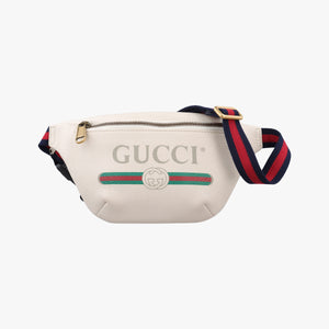 Pre-owned Gucci Print White Leather 527792 bum bag/waist bag | stylenewstar