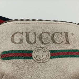 Pre-owned Gucci Print White Leather 527792 bum bag/waist bag | stylenewstar