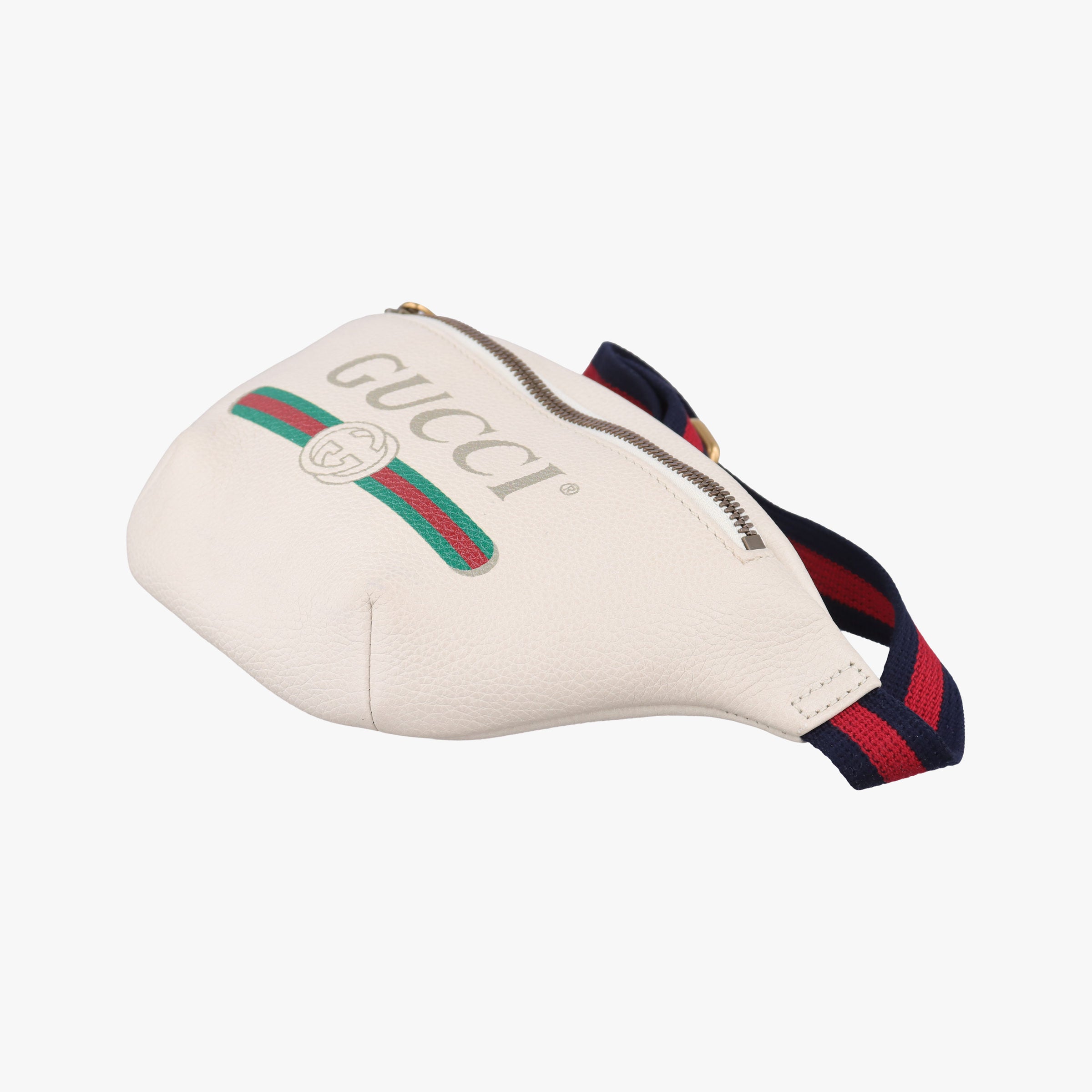 Pre-owned Gucci Print White Leather 527792 bum bag/waist bag | stylenewstar