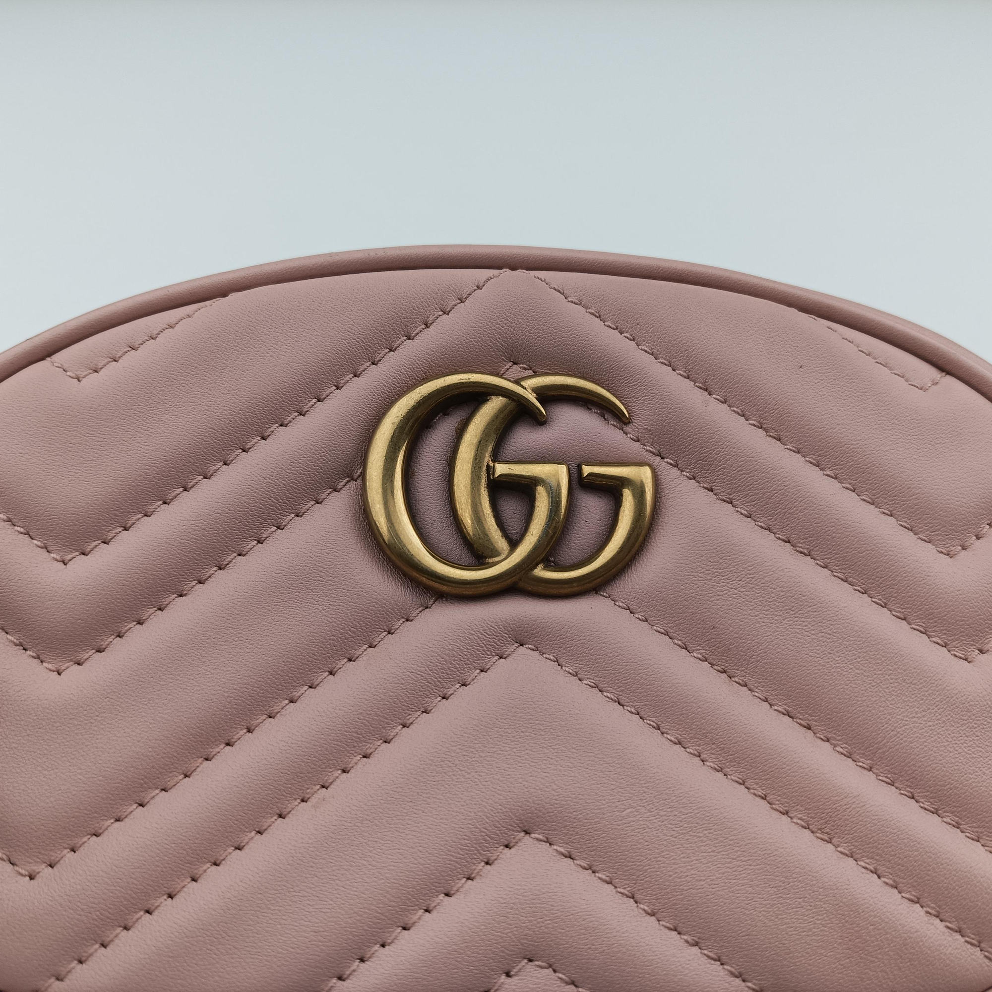 Pre-owned Gucci GG Marmont Pink Leather 476434 bum bag/waist bag | stylenewstar