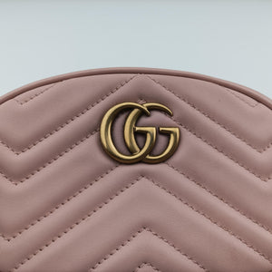 Pre-owned Gucci GG Marmont Pink Leather 476434 bum bag/waist bag | stylenewstar