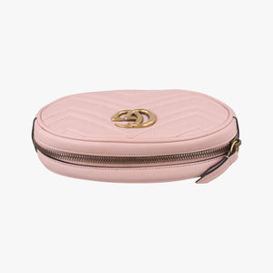 Pre-owned Gucci GG Marmont Pink Leather 476434 bum bag/waist bag | stylenewstar