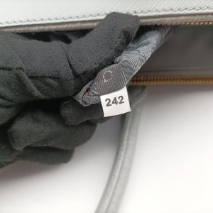Pre-owned Prada Galleria Grey SAFFIANO Leather BN1801 shoulderbag | stylenewstar