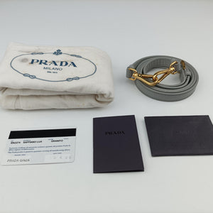 Pre-owned Prada Galleria Grey SAFFIANO Leather BN1801 shoulderbag | stylenewstar