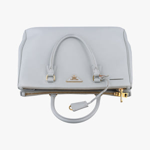Pre-owned Prada Galleria Grey SAFFIANO Leather BN1801 shoulderbag | stylenewstar