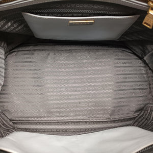 Pre-owned Prada Galleria Grey SAFFIANO Leather BN1801 shoulderbag | stylenewstar