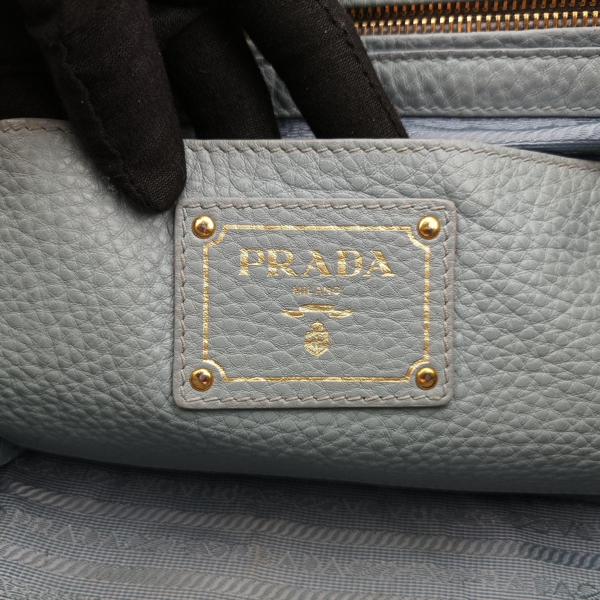 Pre-owned Prada Galleria Blue Leather BN1801 shoulderbag | stylenewstar