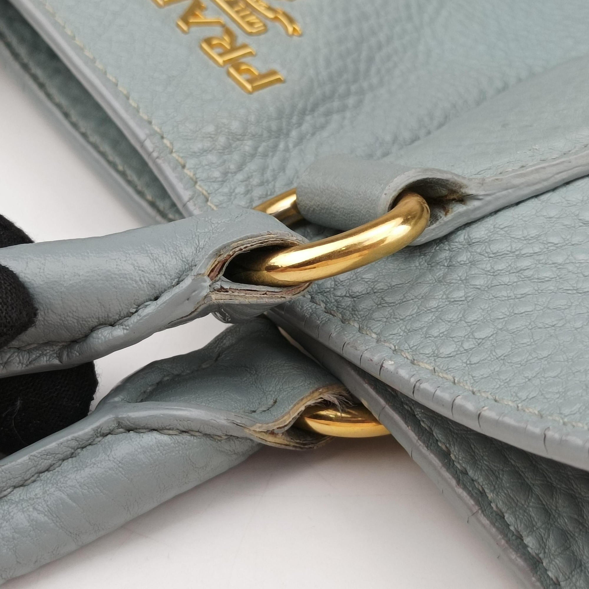Pre-owned Prada Galleria Blue Leather BN1801 shoulderbag | stylenewstar