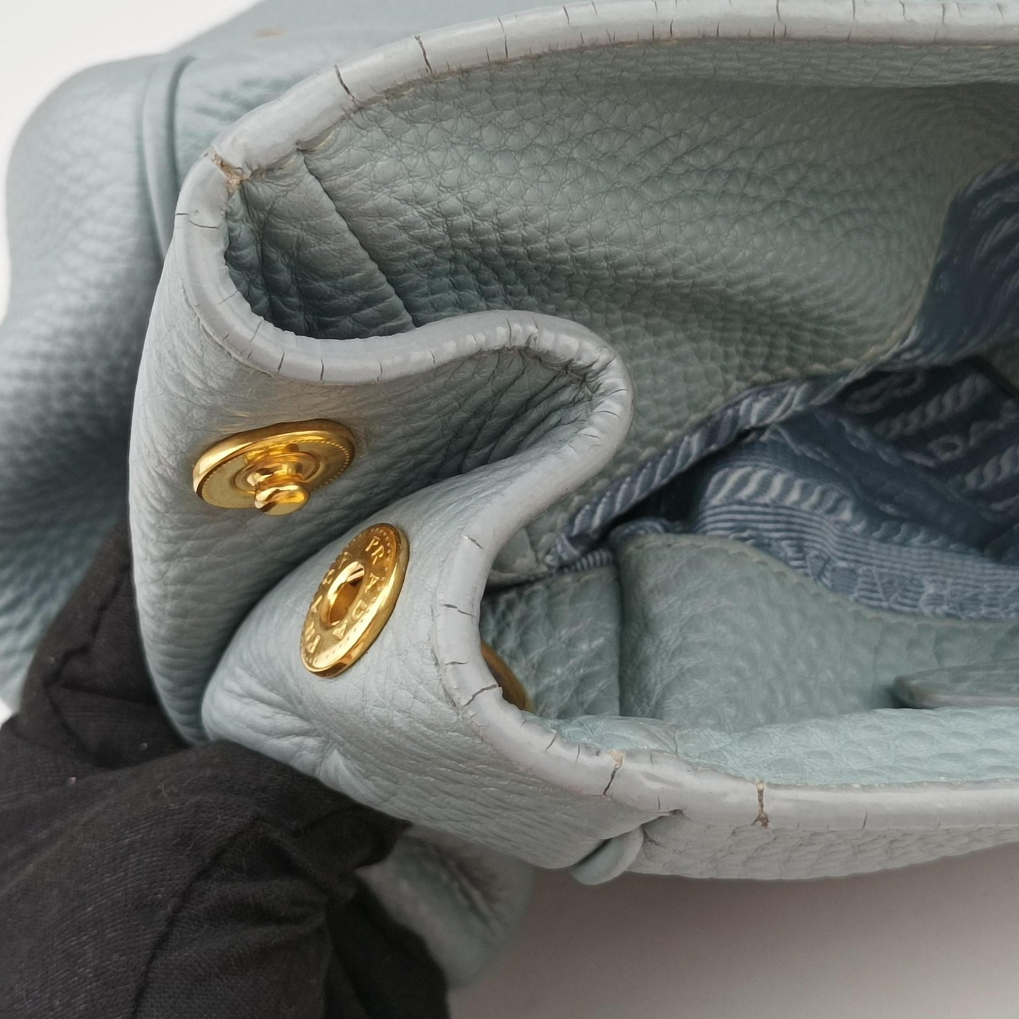 Pre-owned Prada Galleria Blue Leather BN1801 shoulderbag | stylenewstar