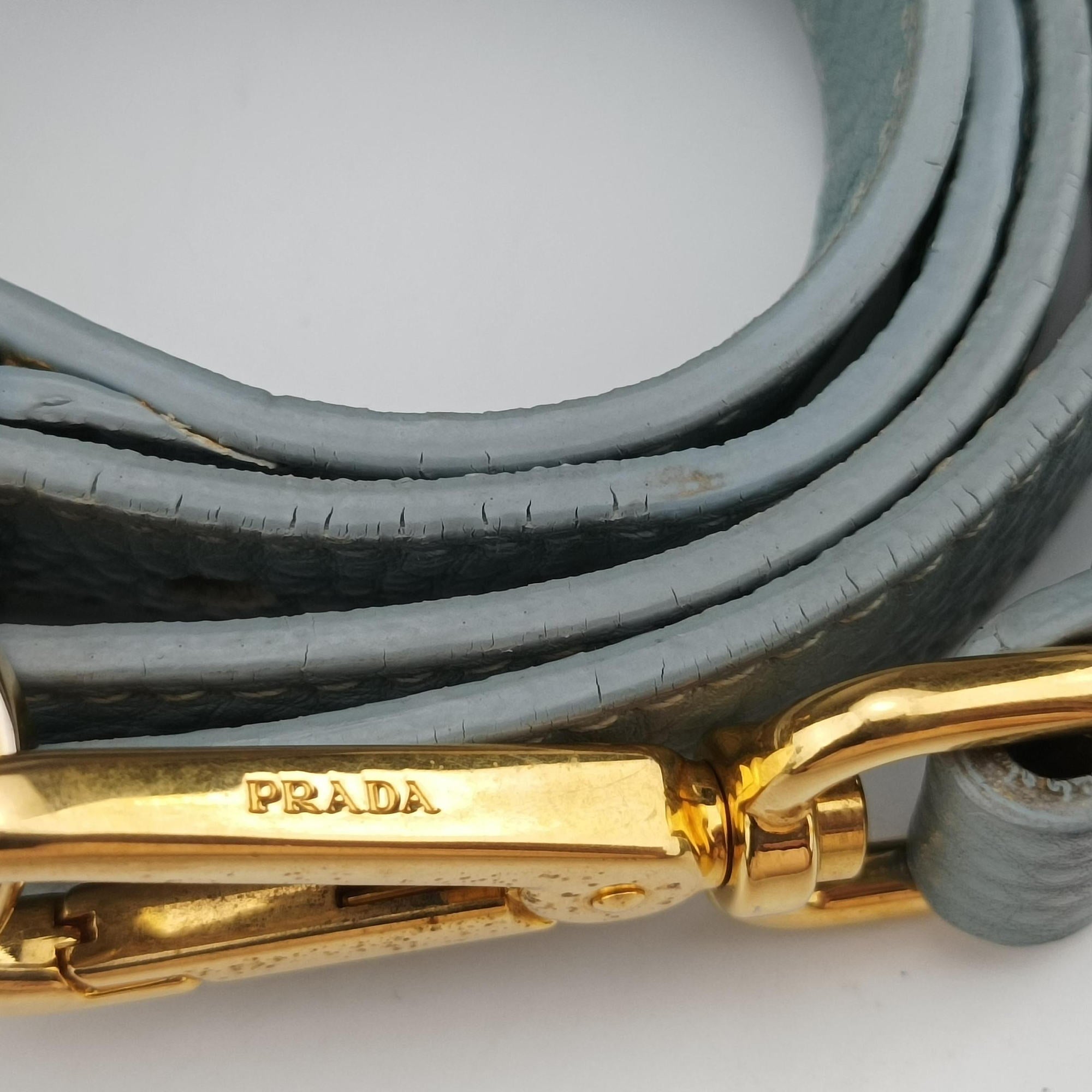 Pre-owned Prada Galleria Blue Leather BN1801 shoulderbag | stylenewstar