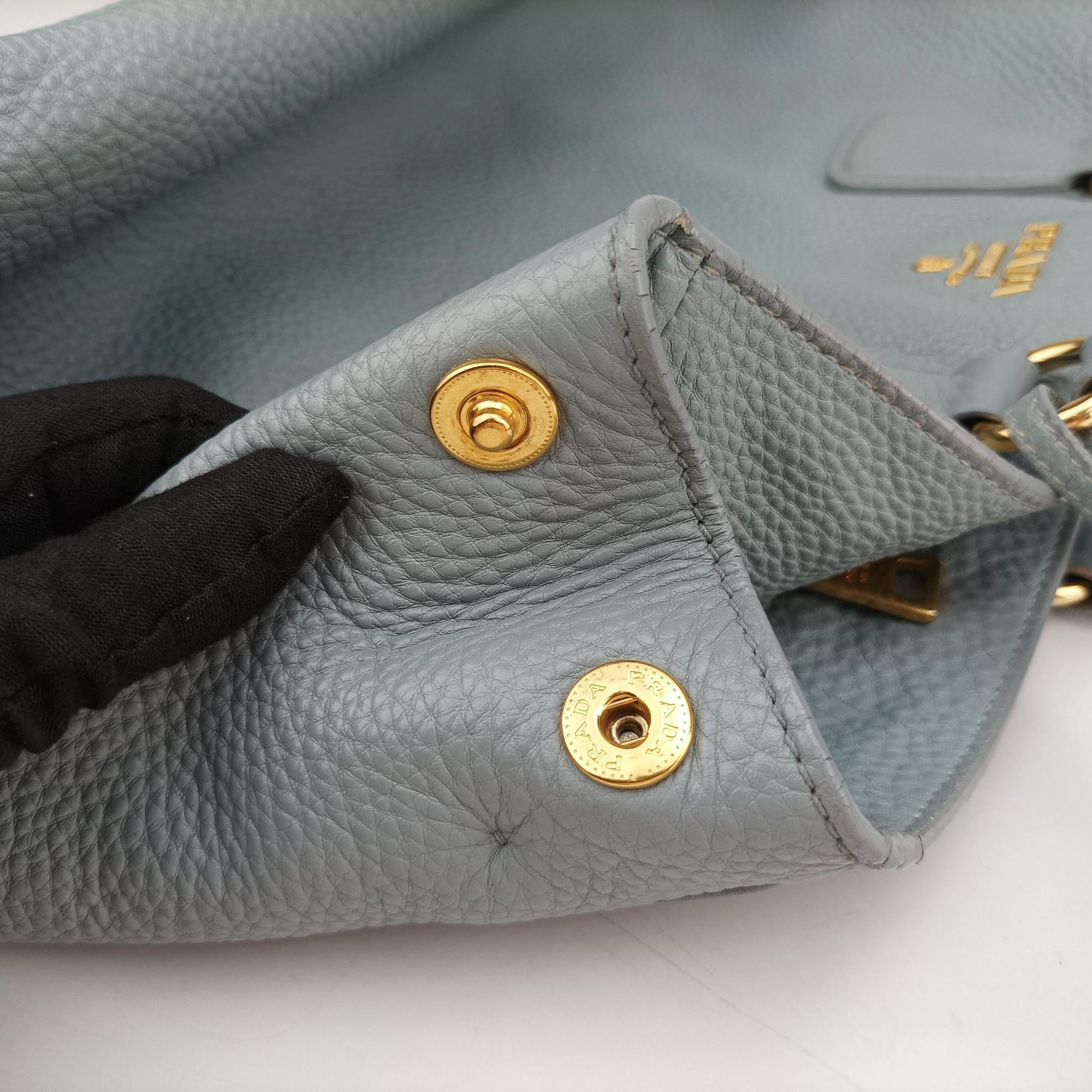 Pre-owned Prada Galleria Blue Leather BN1801 shoulderbag | stylenewstar