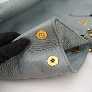 Pre-owned Prada Galleria Blue Leather BN1801 shoulderbag | stylenewstar