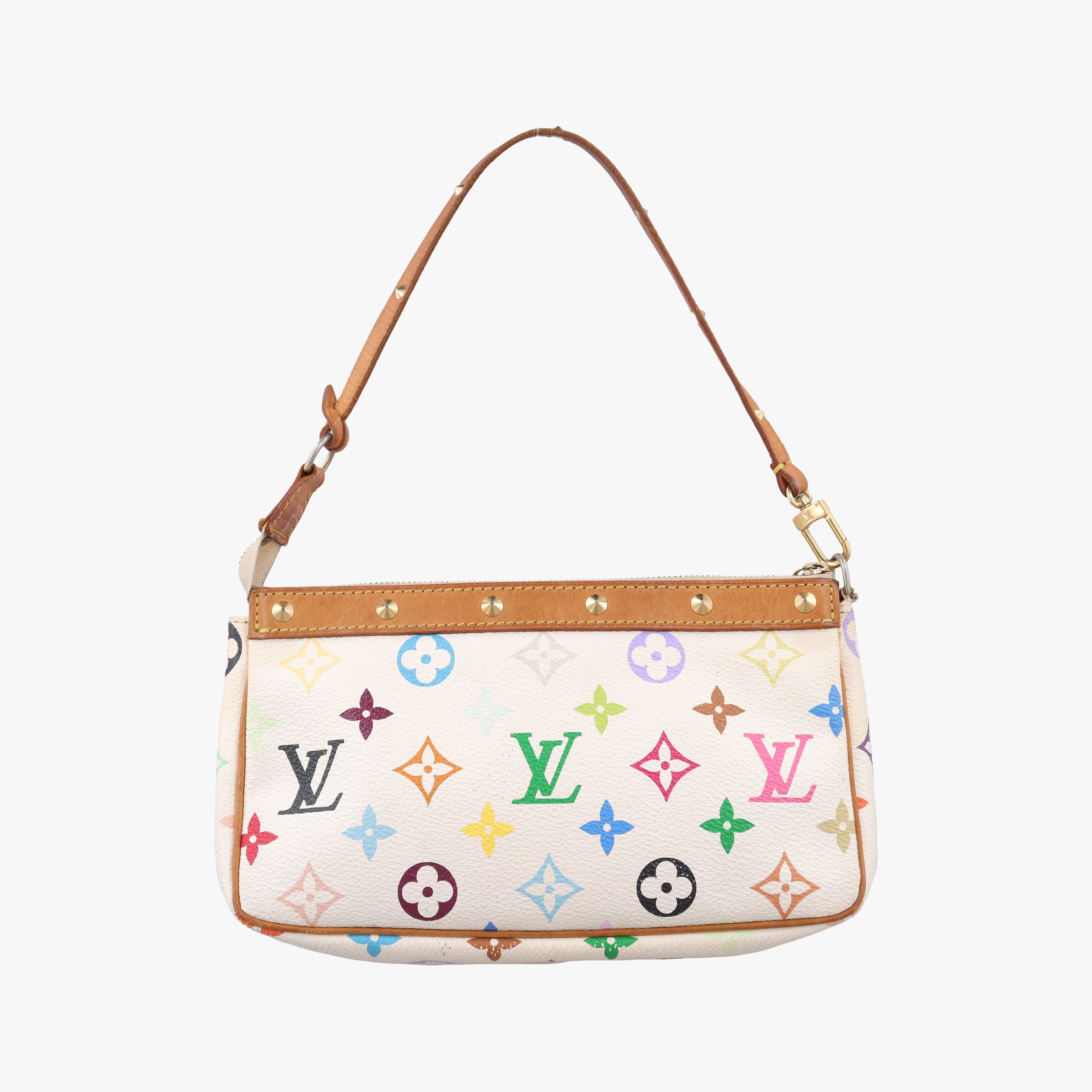 Pre-owned Louis Vuitton Pochette Accessoires white Monogram Multicolor M92649 shoulderbag | stylenewstar