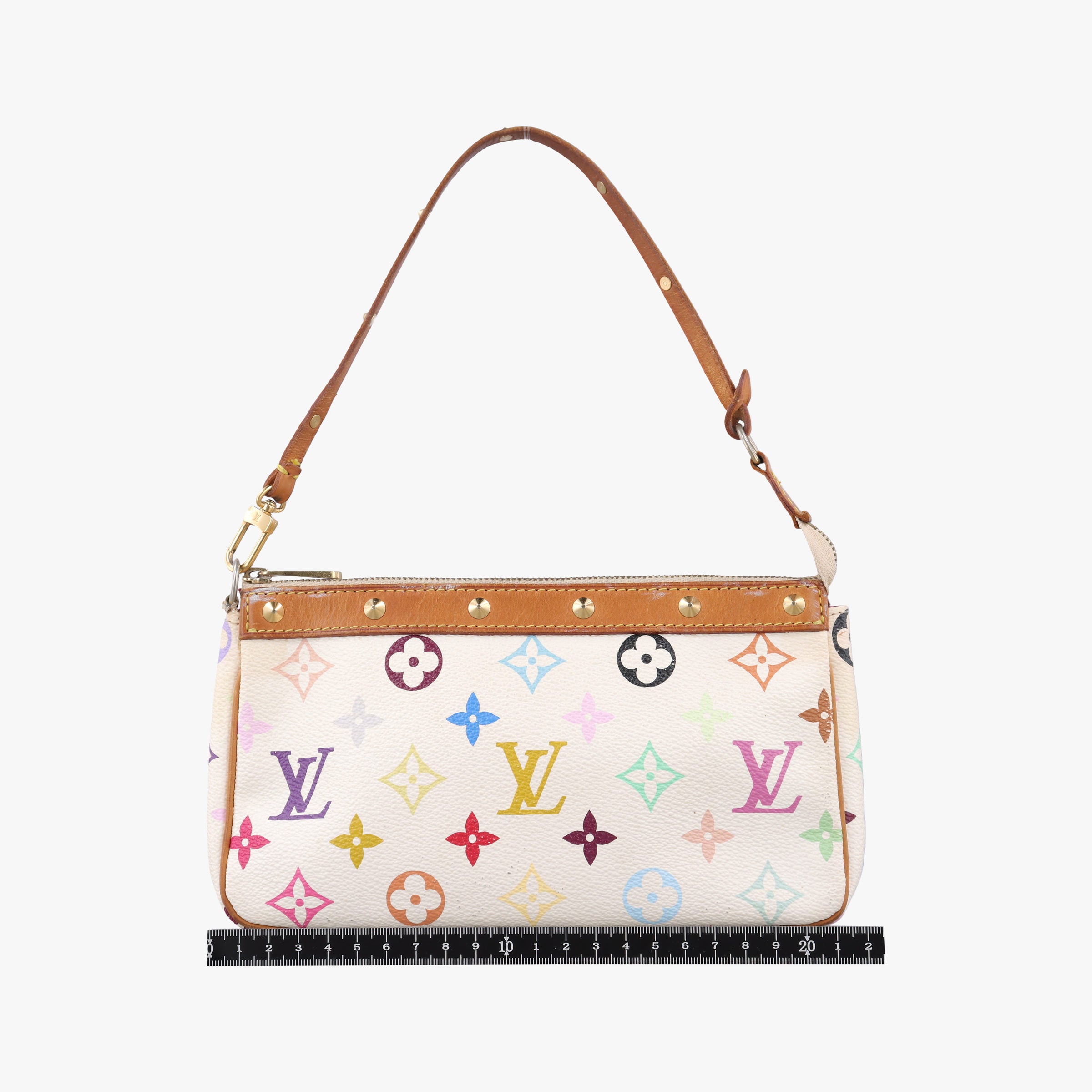 Pre-owned Louis Vuitton Pochette Accessoires white Monogram Multicolor M92649 shoulderbag | stylenewstar
