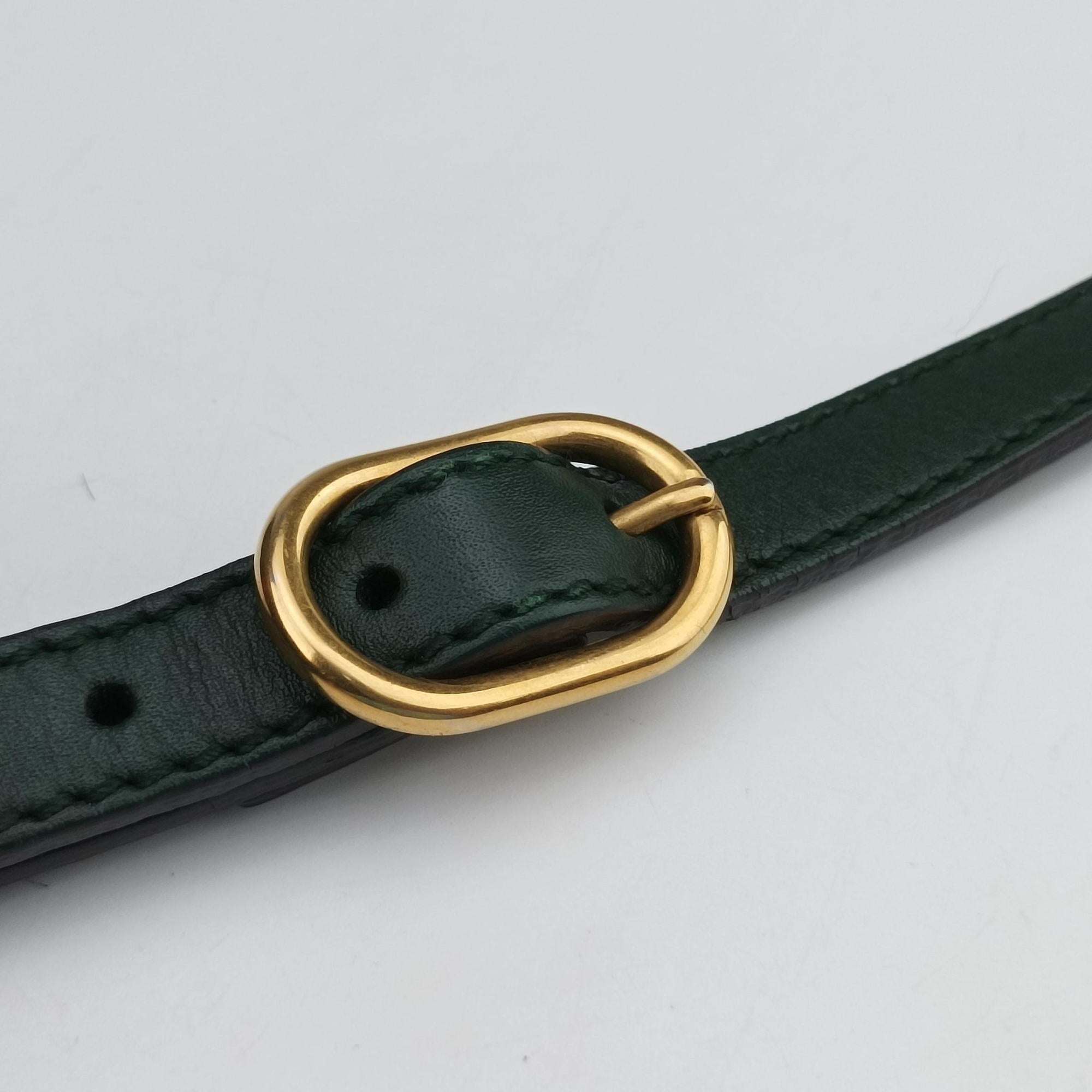 Secondhand Gucci Bee Web Green Leather 412008 shoulderbag | stylenewstar