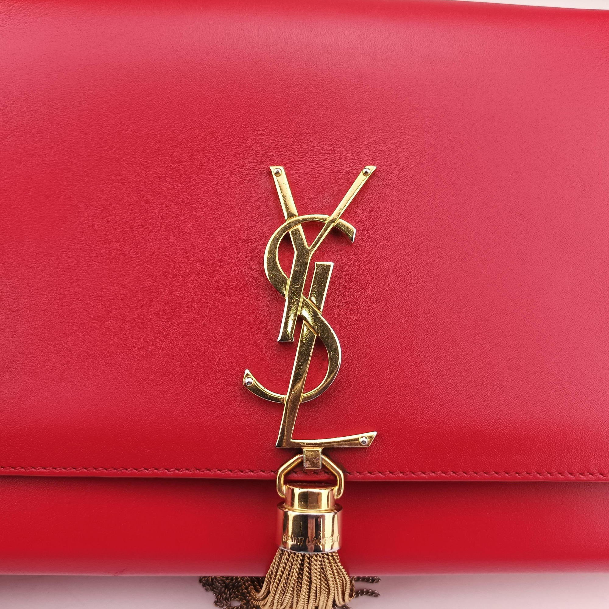Pre-owned Yves Saint Laurent KATE Red Leather 354119 shoulderbag | stylenewstar