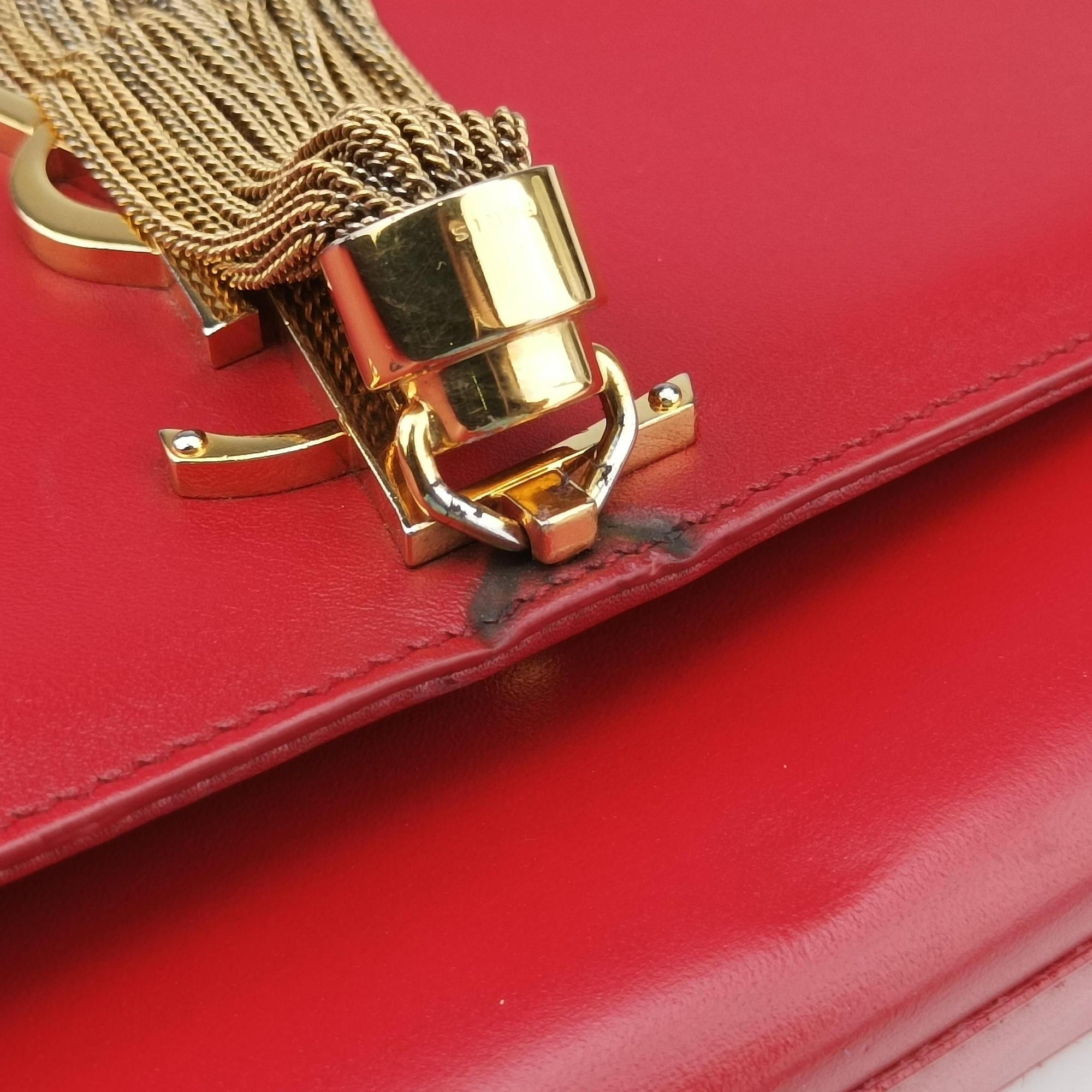 Pre-owned Yves Saint Laurent KATE Red Leather 354119 shoulderbag | stylenewstar