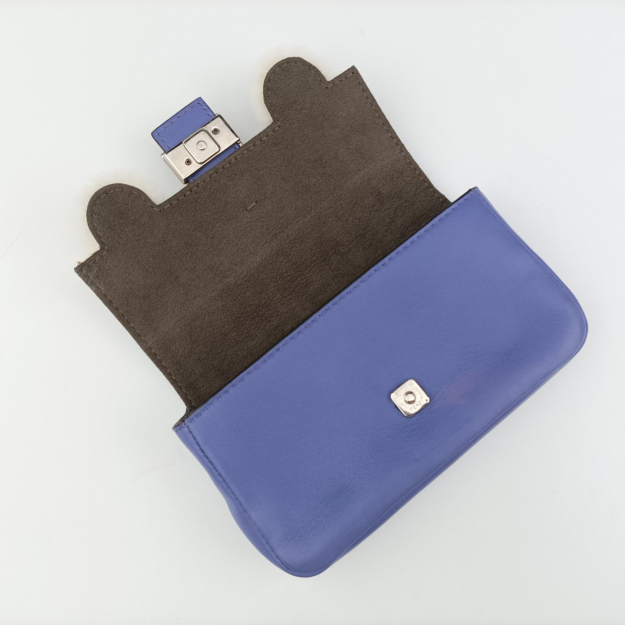 Pre-owned Fendi monster micro Baguette Purple Leather 8M0354 shoulderbag | stylenewstar