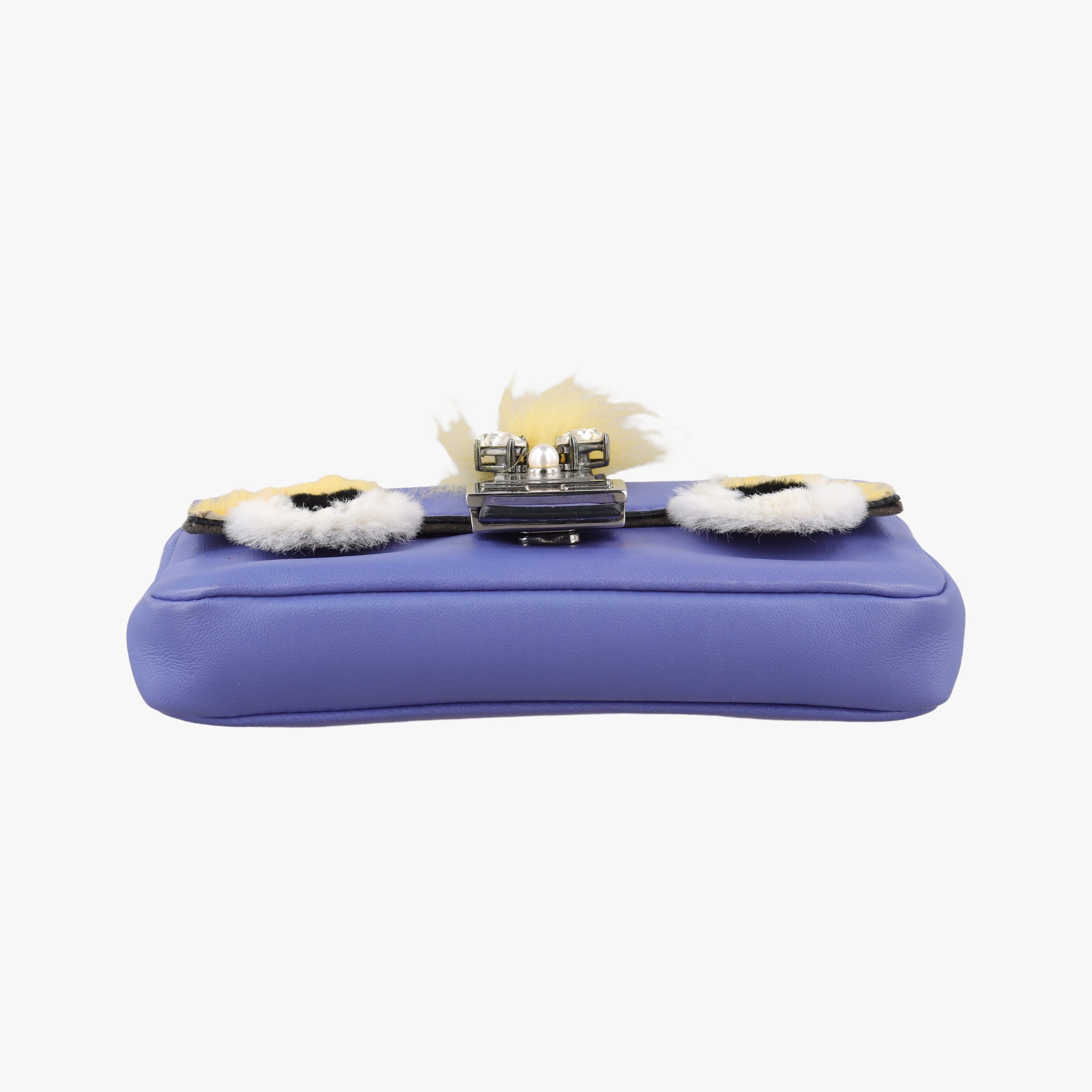 Pre-owned Fendi monster micro Baguette Purple Leather 8M0354 shoulderbag | stylenewstar