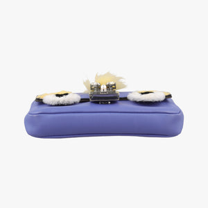 Pre-owned Fendi monster micro Baguette Purple Leather 8M0354 shoulderbag | stylenewstar