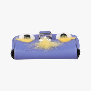 Pre-owned Fendi monster micro Baguette Purple Leather 8M0354 shoulderbag | stylenewstar