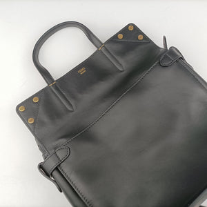 Pre-owned Fendi Flip black×red×brown Leather× Suede 8TB302 shoulderbag | stylenewstar