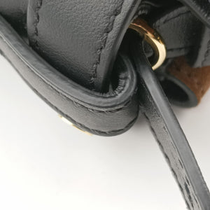 Pre-owned Fendi Flip black×red×brown Leather× Suede 8TB302 shoulderbag | stylenewstar